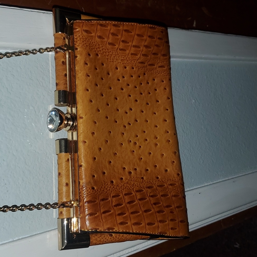 Le Miel Ostrich Vegan Leather Clutch